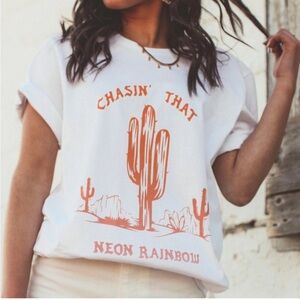 CHARLIE SOUTHERN “Chasin’ that Neon Rainbow” Graphic White Tee